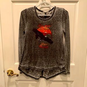 White Crow (purchased from Sundance) waffle knit graphic long sleeve t-shirt